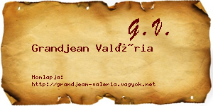 Grandjean Valéria névjegykártya